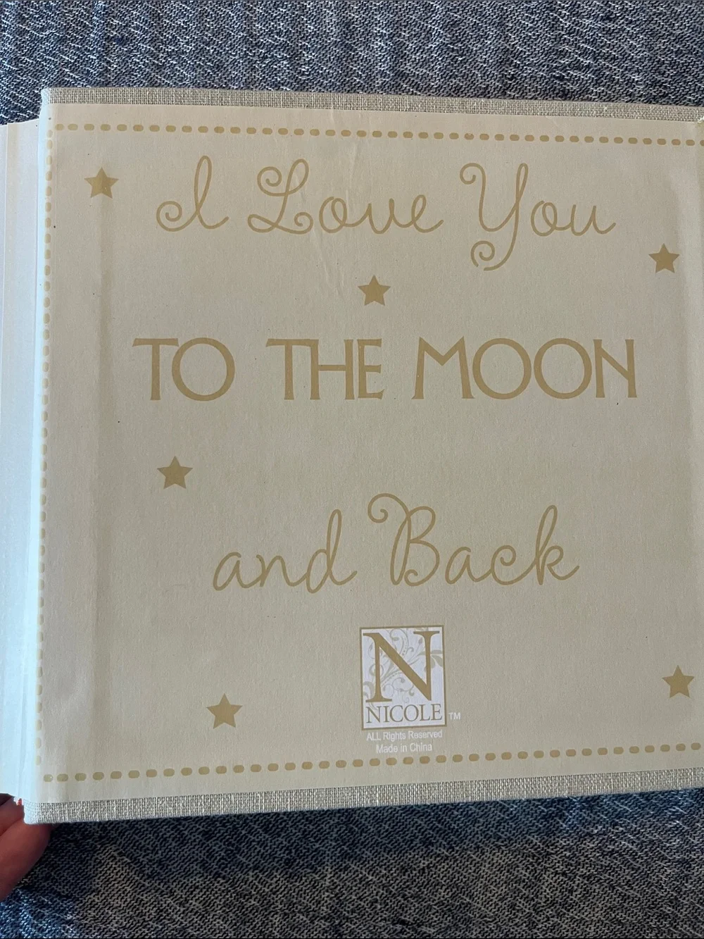 Nicole Cream 'To The Moon and Back' Photo Book set of 2 coordinating pieces